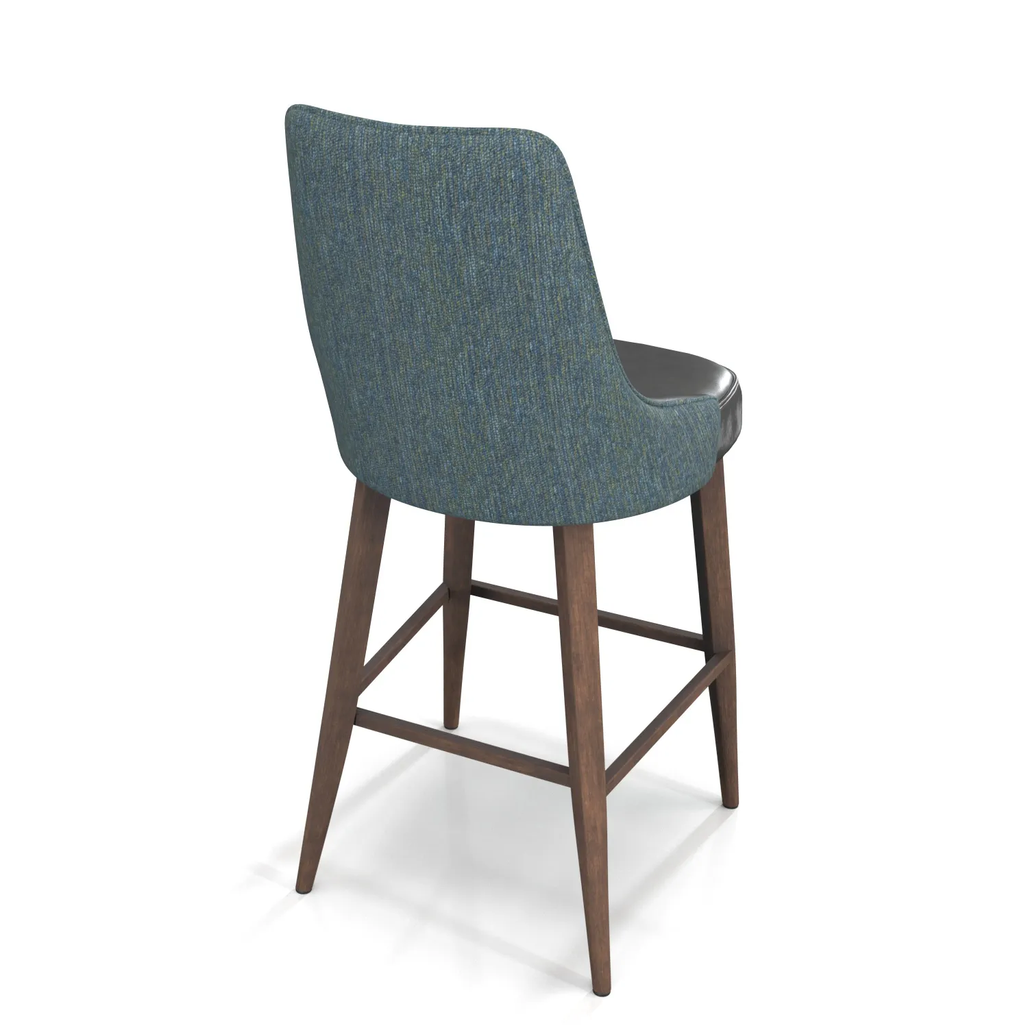 Leather Fabric Seat And Wooden Base Bar Stool PBR 3D Model_06